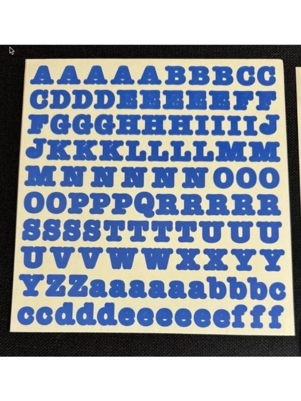 Creative Memories ABC/123 BLUE Sticker Sheet BOLD MATTE Style